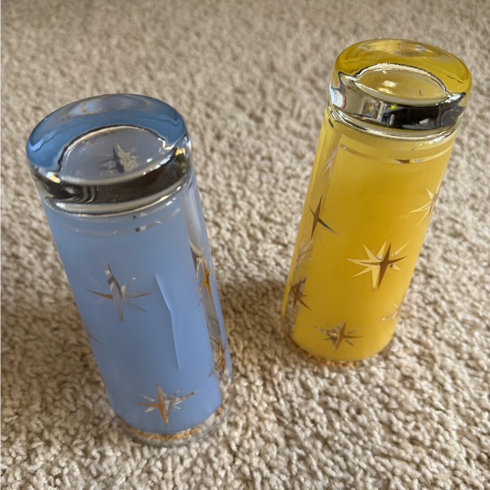 Bartlett Collins Blue and Yellow Atomic Starburst Glasses - READ DESCRIPTION